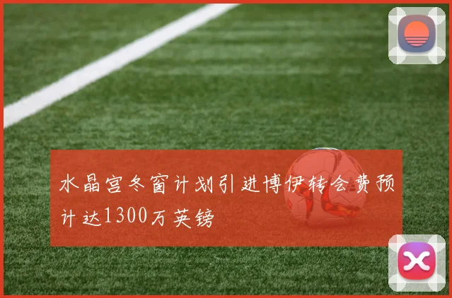 水晶宫冬窗计划引进博伊转会费预计达1300万英镑