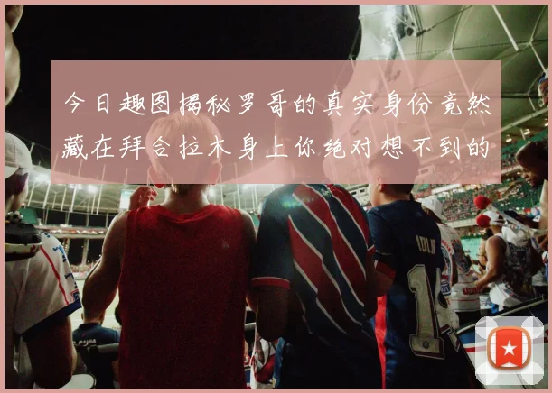今日趣图揭秘罗哥的真实身份竟然藏在拜合拉木身上你绝对想不到的真相